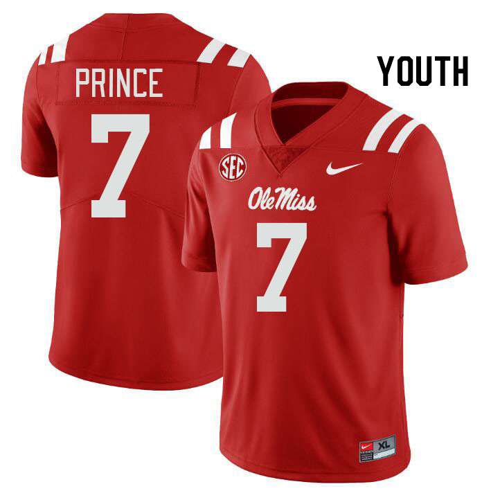 Youth #7 Deantre Prince Ole Miss Rebels College Football Jerseys Stitched Sale-Red